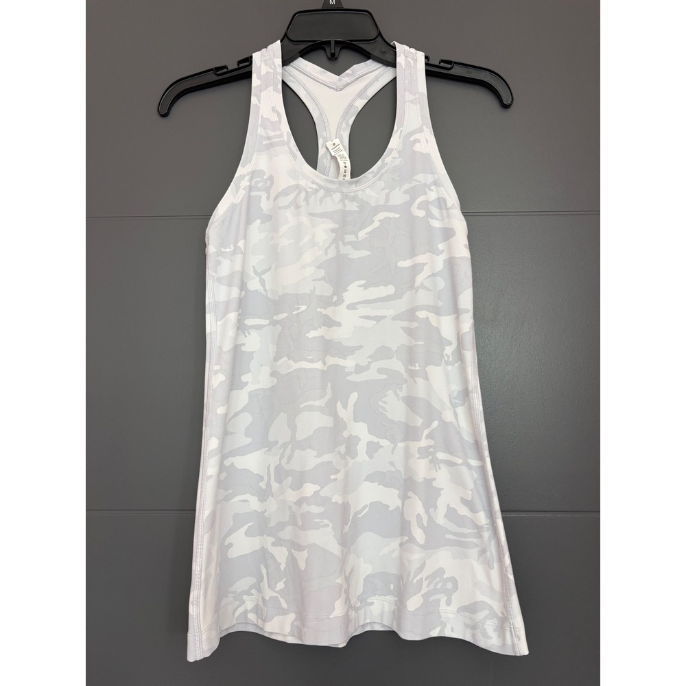 Lululemon Cool Racerback Tank Top Heritage 365 Camo White Starlight Size 8